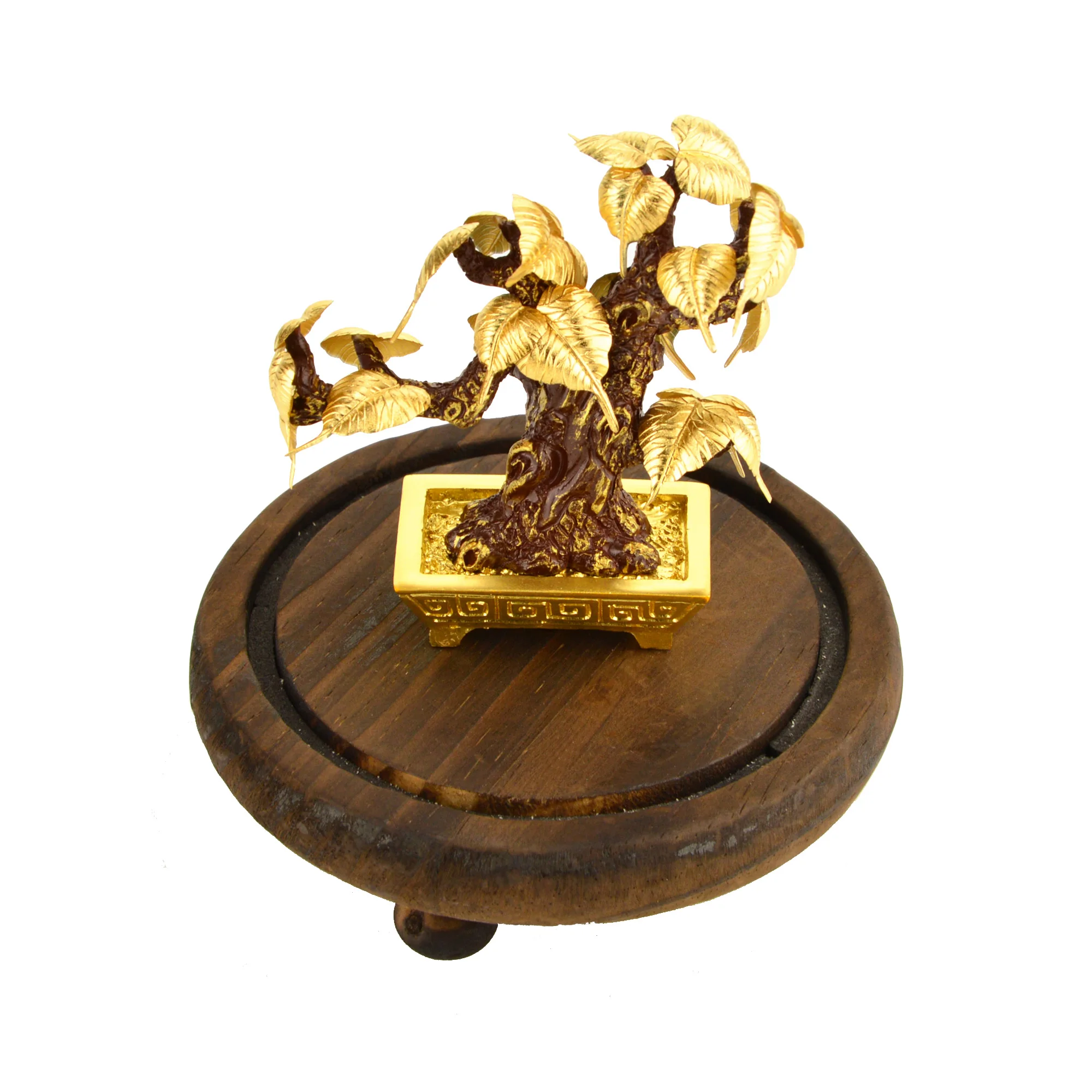 Bodhi дерево бонсай фэн шуй Декор счастливое украшение для богатства 24 к Золотая фольга Bodhi Лист обои для рабочего стола подарки для домашнего офиса украшения