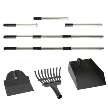 

3pcs/set Universal Waste Removal Adjustable Handle Cleaning Tool Dog Pooper Scooper Stainless Steel Tray Rake Spade Cat Lawns