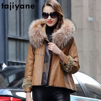 

Raccoon Dog Fur Collar Genuine Leather Jacket Real Fur Coat Autumn Winter Coat Women Clothes 2019 Sheepskin Down Coat ZT4824