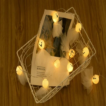 

Bz1067 New 10led Fabric Halloween Ghost Light String Ghost Face String Lights For Halloween Decor String Light Dance Party