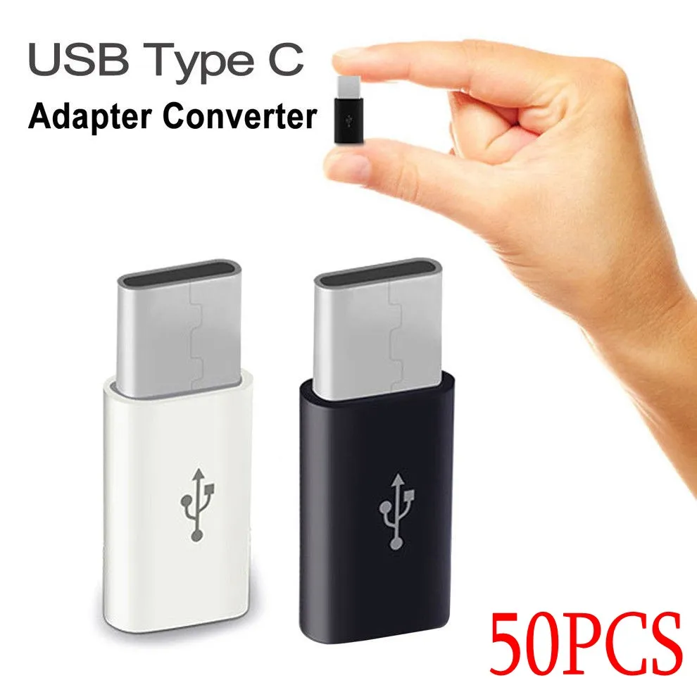 50 шт./лот USB 3. 0 Type C штекер Micro гнездо адаптер конвертер разъем цвет черный и белый