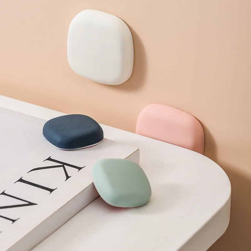 충돌 패드 4PCS 하드웨어 Anti-Collision Doorknob 두꺼운 매트 범퍼 도어 스톱 캐비닛 범퍼 실리콘 도어 핸들 손잡이 범퍼