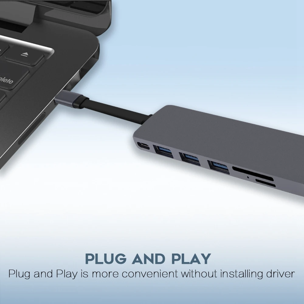 USB C концентратор USB-C-HDMI USB 3,0 SD/TF кард-ридер концентратор USBC разветвитель для MacBook Pro huawei mate 20 Pro type C usb-хаб