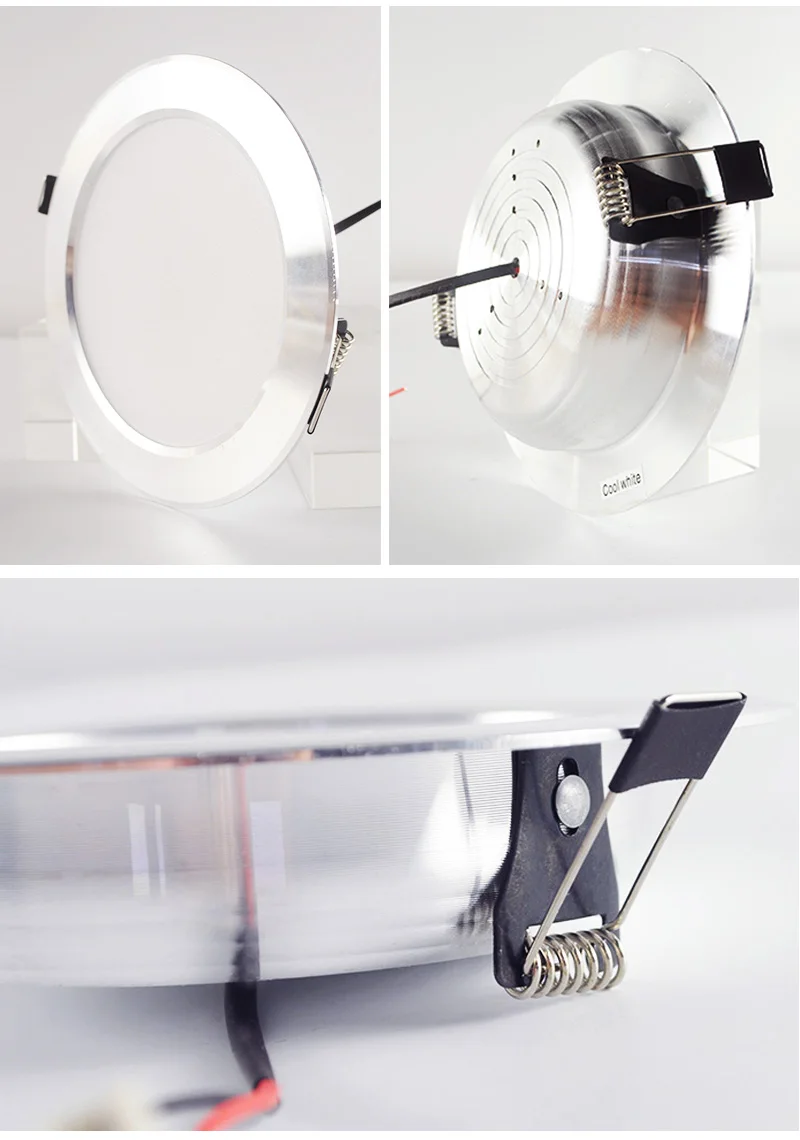 =(K)= LED Downlight 3W 5W 9W 12W 15W 18W 220V Downlight Gold Silver White Ultra Thin Aluminum Round Recessed LED Spot Lighting