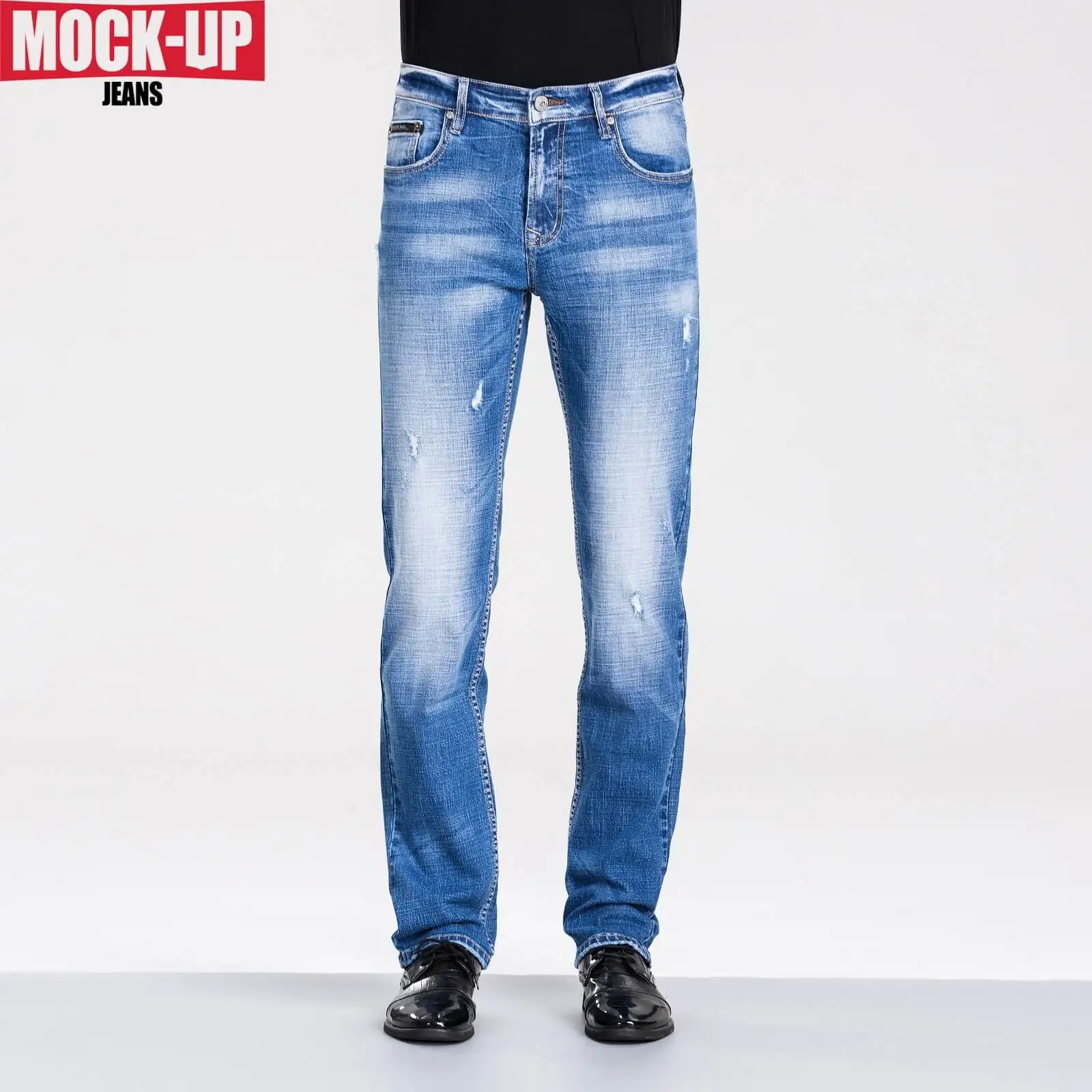 

Mock Up Brand 2019 Autumn Spring Mid Weight Men Casual Biker Denim Jeans Stretch Denim Pants Solid Slim dsq fashion style jeans
