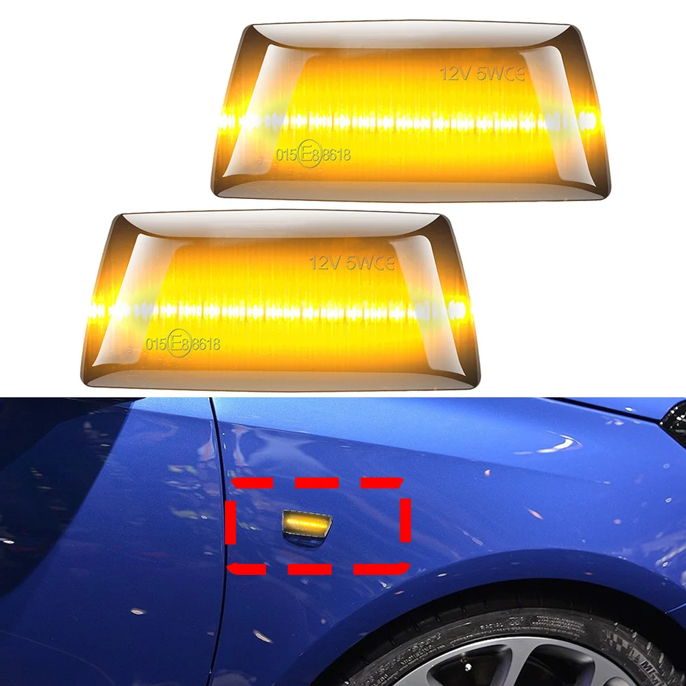 

2pcs Yellow Flowing LED Marker Light 12V Fender Dynamic Turn Signal Light For Opel Astra Insignia Zafira Corsa Meriva Adam