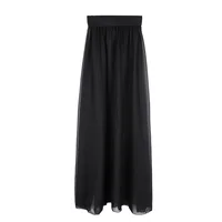 Sexy Women Sheer See Through Chiffon Maxi Skirts High Split Flowy Long Skirt Transparent Bikini Cover Up Bottoms Pool Party Club - Image 4