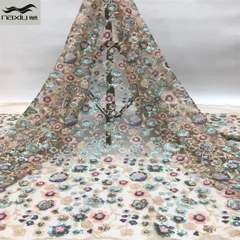 

Madison Latest Nigerian Net Laces Fabrics Sequins High Quality Lace African Fabric Wedding French Tulle Lace Material Sewing