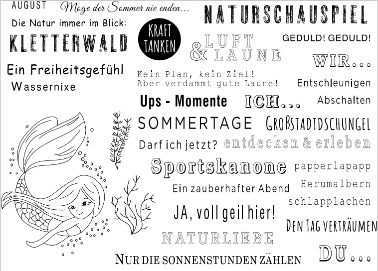 

German Mermaid Clear Stamps Scrapbook Paper Craft Clear stamp scrapbooking c200