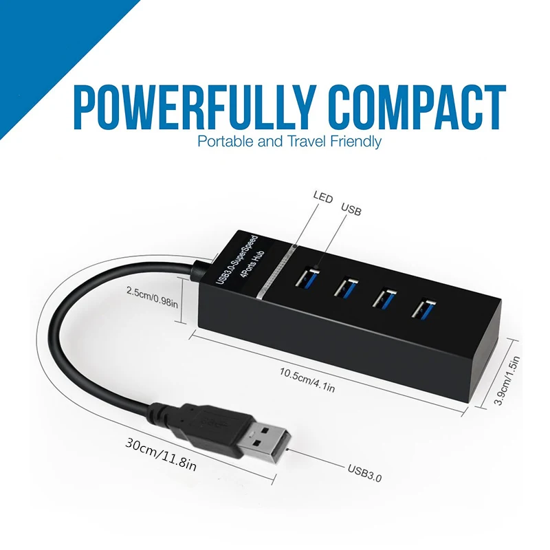 usb hub 4 port extenstion splitter portable extender