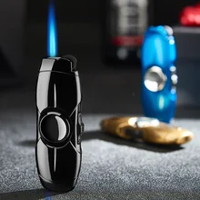 Metal fidget spinner gasturbo isqueiro isqueiro fire jet tubo 1300 c butano isqueiro gadgets para homem