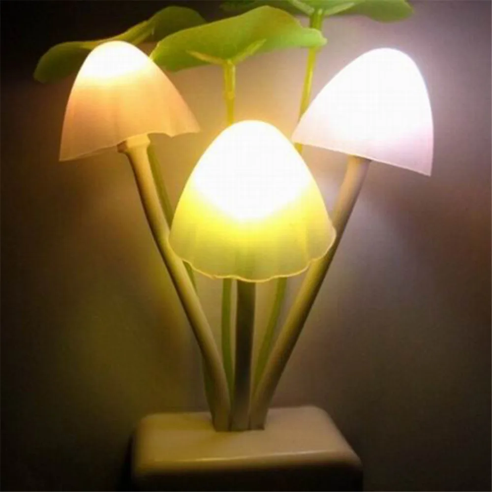 Novelty Led Mushroom Lamp Color Baby Night Lights AC110V-220V Children Bedroom Decor Plug Wireless Light Sensor | Лампы и освещение