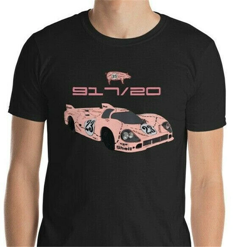 

1971 Pink Pig 91720 24 Hours Of Le Mans Race Car T-Shirt Harajuku Tee Shirt
