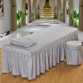 

2x Cosmetic Beauty Massage Table Skirt Beauty Salon Bed Valance Sheet Cover with Face Breath Hole 2 Colors 2 Sizes