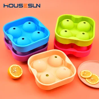 

Hot Sales Fourfold Silicone Ice Tray Circle Hockey Solid Color Creative Ice Maker Ice Tray Currently Available
