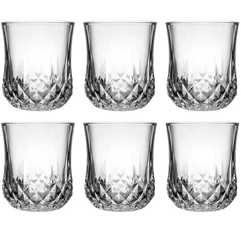 

Hellodream Whiskey Glass Set of 6 Old Fashioned Lead Free Crystal Liquor or Scotch Glasses,6.76 oz