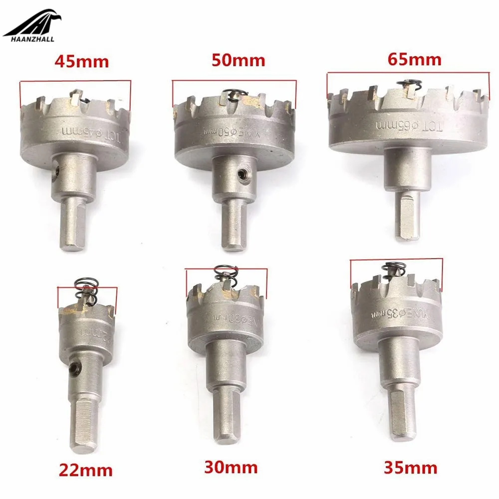 6 pc Punta de carburo agujero de taladro VI 22/30/35/45/50/65 broca agujero VI para acero inoxidable de aleación de Metal