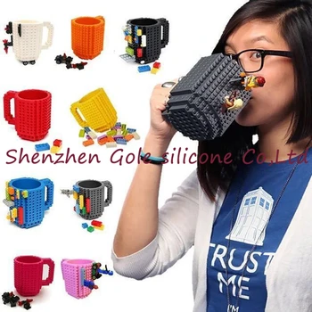 

Free Shipping 240pcs/lot Build-On Brick Mug Type Building Blocks Coffee Cup DIY Block Puzzle Mug