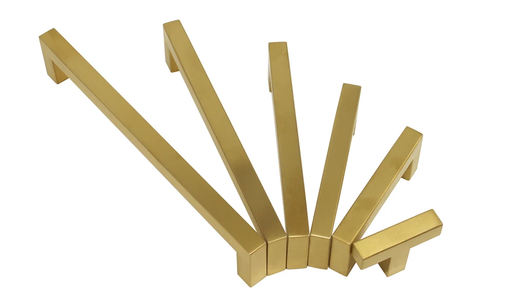 Probrico gabinete negro manijas y perillas cuadrado dorado muebles tira