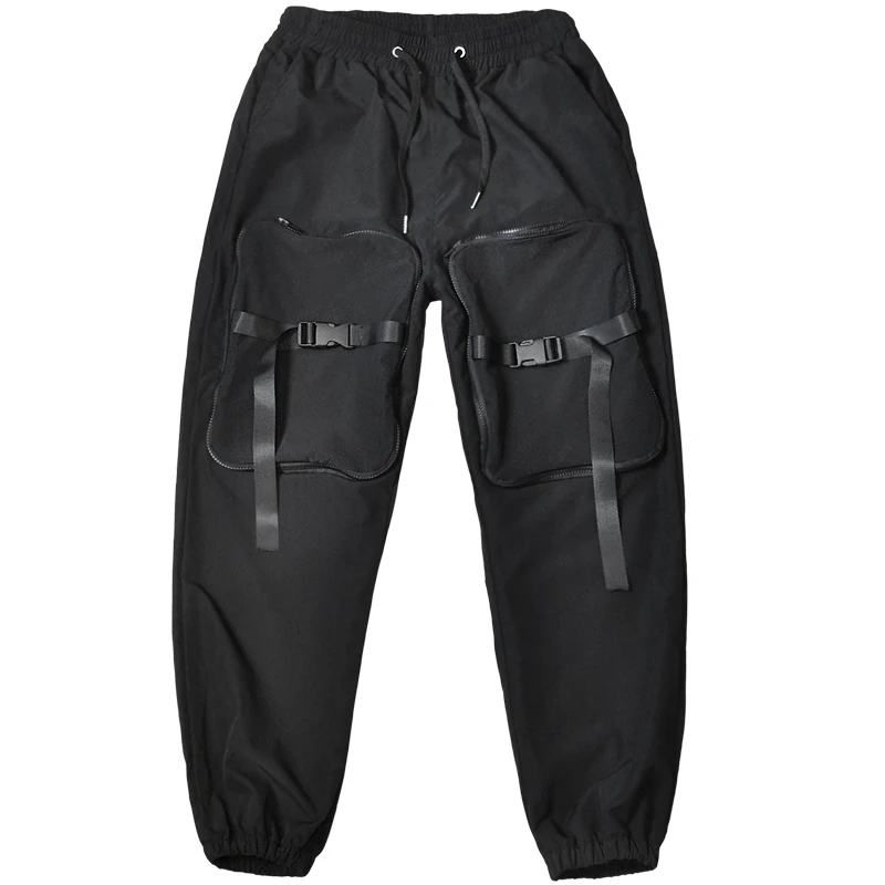 

High Street Mens Hip Hop Harem Pants Streetwear Ribbons Big Pocket Casual Trousers Male 2020 New Fashion Sweatpants Dropshipping