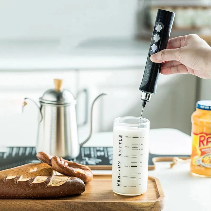 Electric Milk Frother Foam Maker Mixer Coffee Drink Frothing Wand USB3 In 1 Portable Rechargeable Handheld Foamer High Egg Speed milk frother