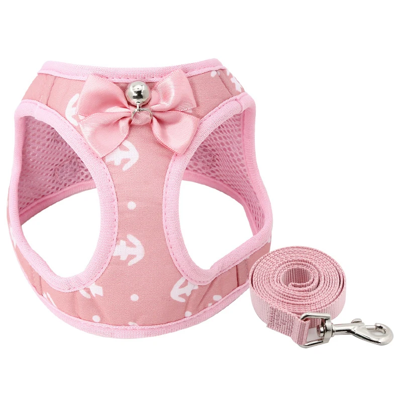 Ancla gato arnés tipo chaleco para perro con correa pajarita ajustable traje de esmoquin Bowknot lindo gato conjunto de Correa y arnés para gatos gatito cachorro 10