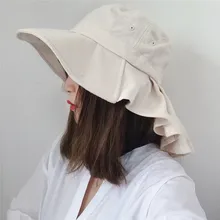 Женская Солнцезащитная шляпа с защитой от ультрафиолета, уличная большая боковая Солнцезащитная шляпа, удобная складная Кепка, шапка для хранения, шейный шарф, солнцезащитный козырек для женщин
