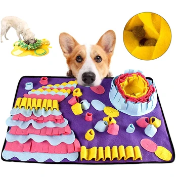 

Dog Snuffle Mat Pet Cat Slow Feeding Mat Puzzle Leak Food Training Nosework Activity Blanket Activity Mat for Foraging Skill