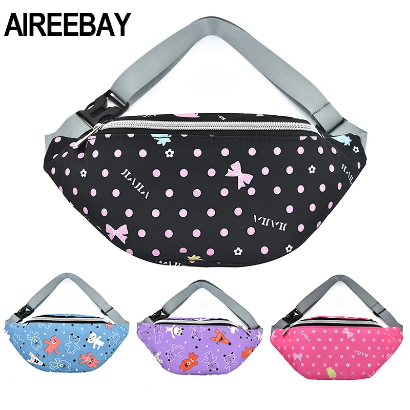 Женские поясные сумки AIREEBAY с принтом милые забавные мешки на молнии для девочек и