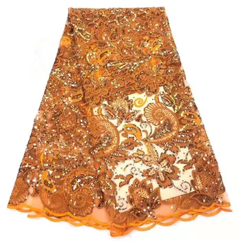 

New Tulle Fabric Lace High Quality Latest velvet African Laces 2019 With sequins Nigerian Tulle French Net Lace Fabric rof66-472
