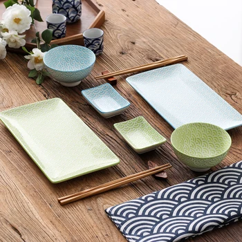 

Vancasso Natsuki Japanese Style Porcelain Sushi Set with 2*Sushi Plate,Bowl,Dip Dishes,2 Pairs Bamboo Chopsticks Set Gift Box