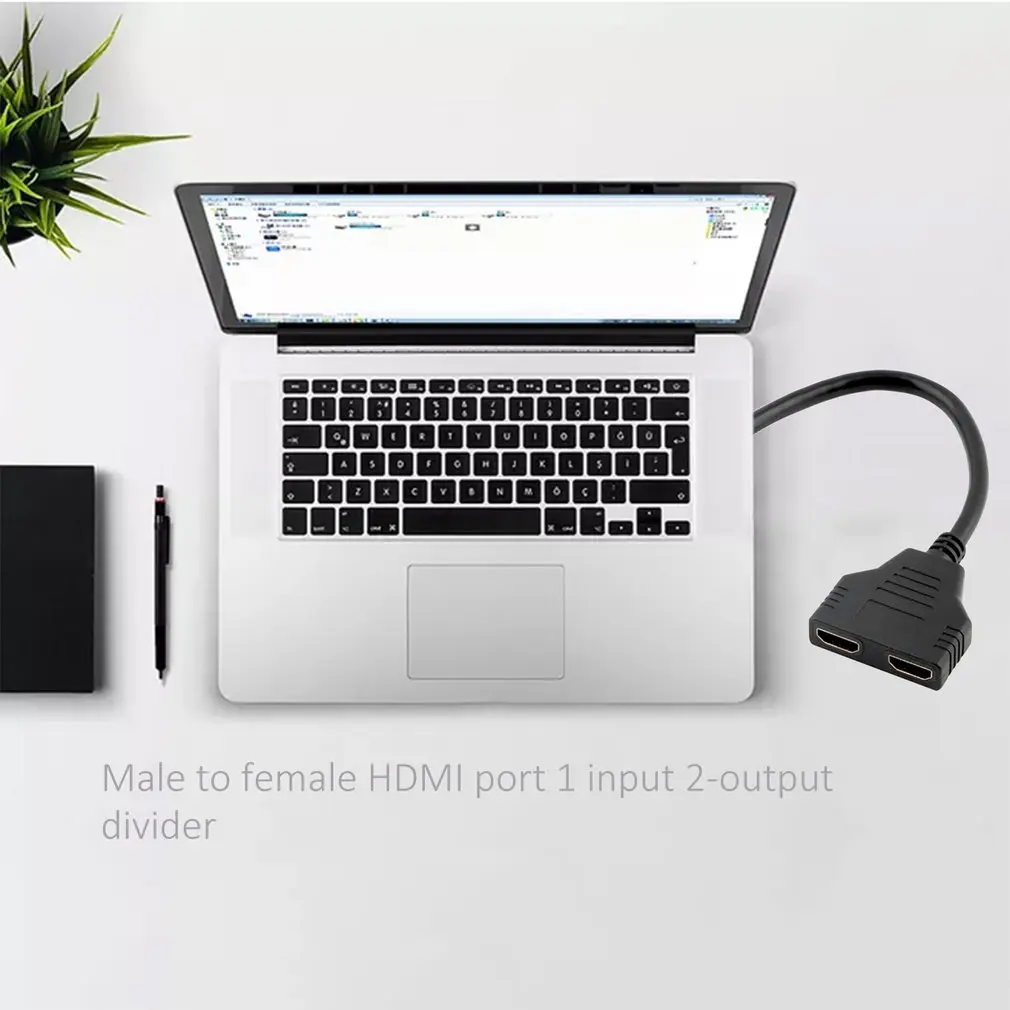 Переходник для кабеля HDMI 1.4B сплиттер 1 в 2 выхода Кабельный разъем порт