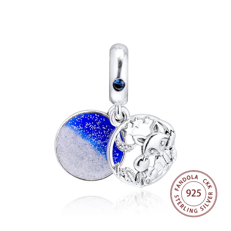 Подходит браслет в европейском стиле Argent Charm 925 пробы серебристой лисы и кролика Висячие Подвески бусины для изготовления ювелирных изделий kralen