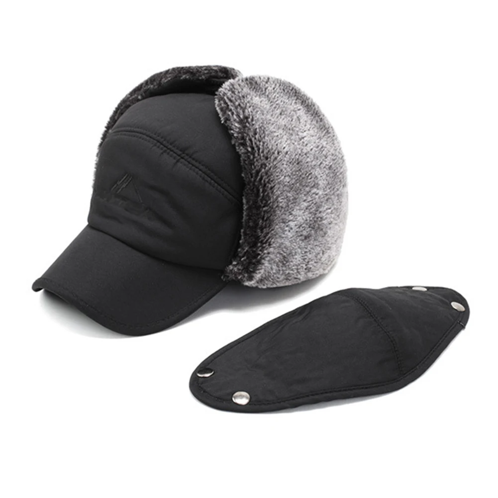 unisex warm winter trapper trooper hat mens faux fur hats with