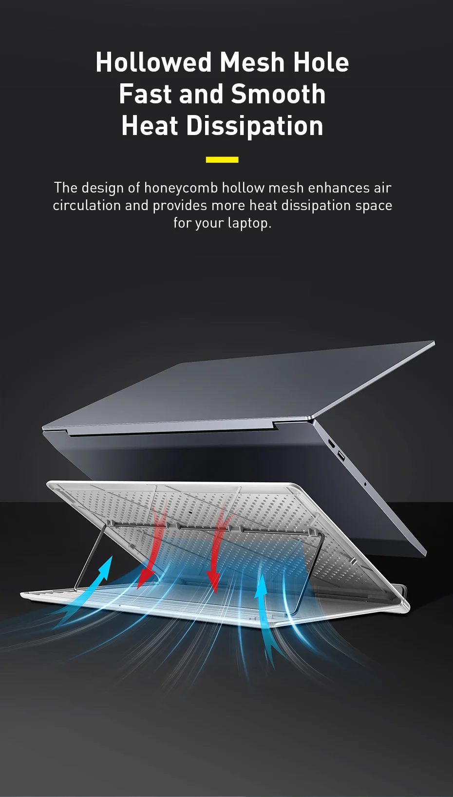 Baseus Портативная подставка для ноутбука Macbook Air Pro 15 14 13 дюймов Регулируемый складной кронштейн для планшета Настольный держатель для iPad Dell