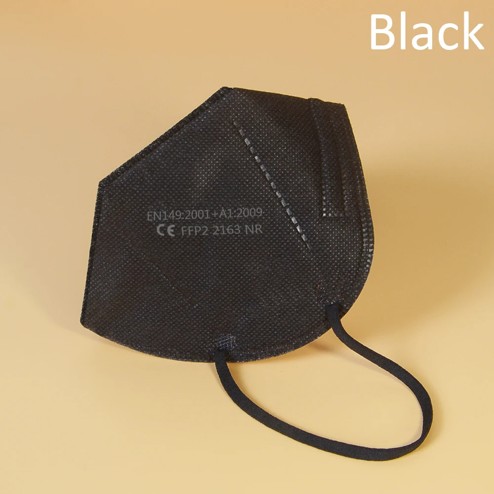 5-200 pcs FFP2 Face mask Mouth Mask 95% filter fp2 mask dust EU standards Send fast mascarillas black or white