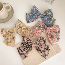 

New Fashion Floral Hairpins Big Bow Barrette Hair Clips for Girls Woman Hair Accessories Flower Bowknot Hairgrips Clip Headwear