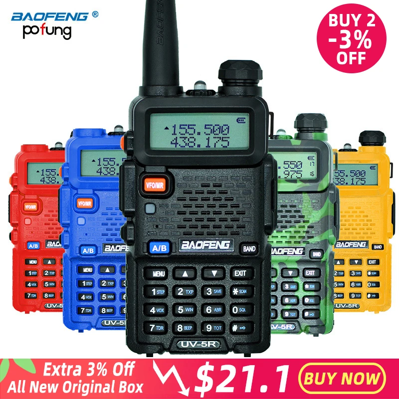Baofeng UV-5R Walkie Talkie Professional CB Radio Station Baofeng UV 5R Transceiver 5W VHF UHF Portable UV5R Hunting Ham Radio