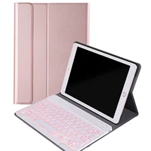 Besegad модный Съемный Bluetooth беспроводной Чехол-клавиатура из искусственной кожи с подсветкой для Apple iPad 10,2 Аксессуары для планшетов
