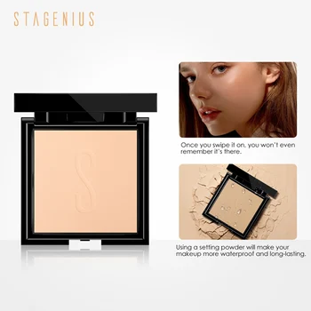 

STAGENIUS 8Colors Oil Control Makeup Gentle Skin Misty Pressed Powder Wet And Dry Usage Pores Misty Wet Powder