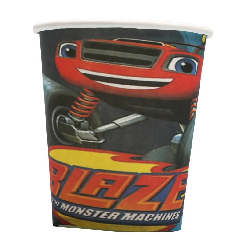 Blaze и монстр машина украшения на день рождения грузовик тема идея сувениры бумажная чашка дети мальчик подарок - Цвет: cups