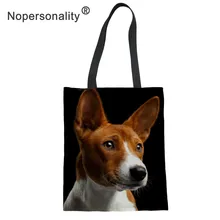 Nopersonality женские сумки холщовые Basenji с принтом собаки повседневные модные сумки-тоут для дам женские сумки на плечо высокой емкости