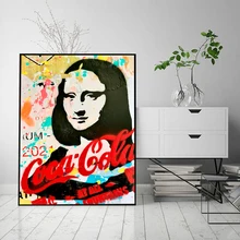 

Graffiti Pop Art Mona Lisa Modern Canvas Painting Wall Art Posters and Prints Street Art Abstract Pictures For Living Room