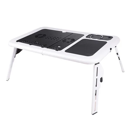 

Foldable Portable laptop Desk Table Stand Bed Tray Dual Fans