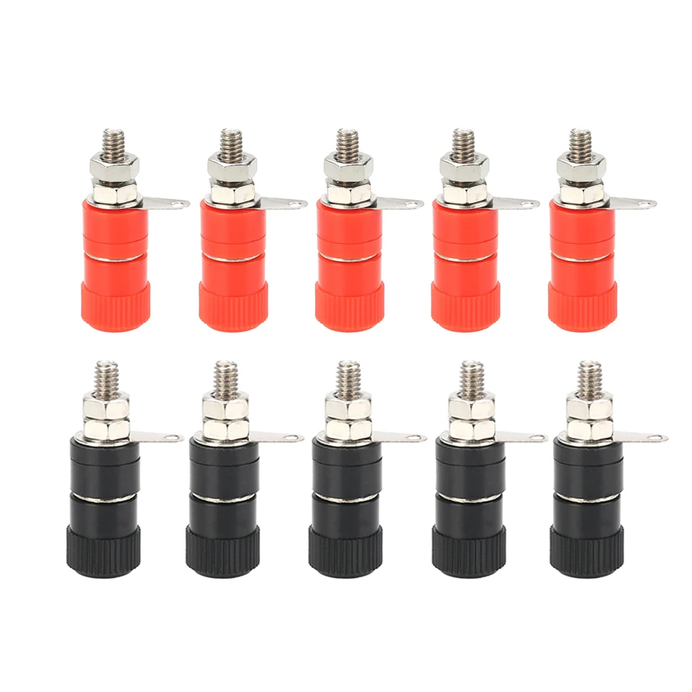 

10pcs/set Red and Black 4mm Banana Plug PCB Wiring Terminal For Speaker Audio Block Banana Plug Connectors