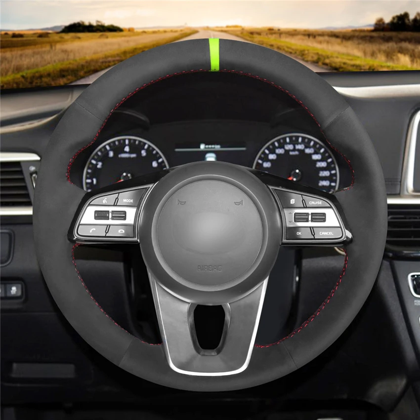 MEWANT-Hand-stitched-Black-Synthetic-Suede-Steering-Wheel-Cover-for-Kia-K5-Optima-Cee-d-Ceed-2