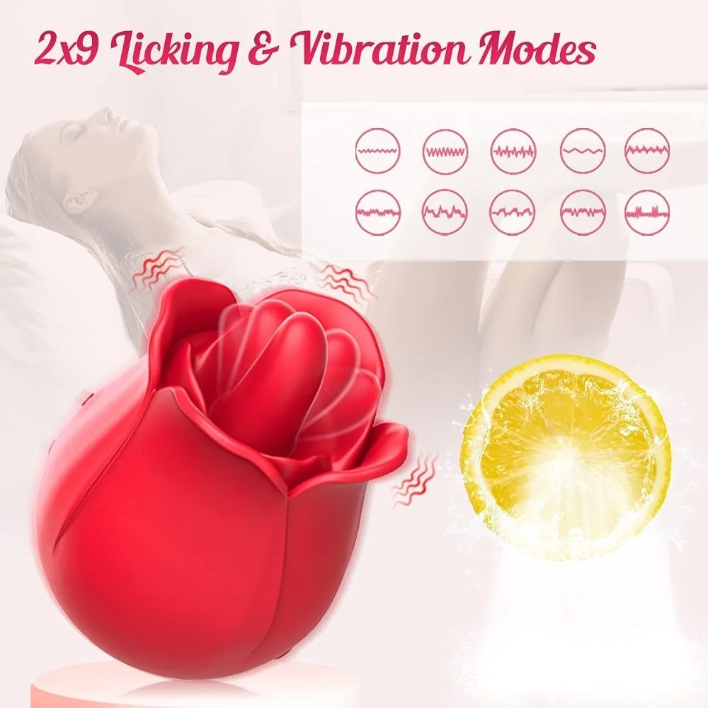 Rose Clitoral Vibrator With Licking And Pulsing Functions_voghion.com