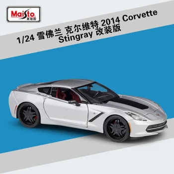 

Maisto Diecase 1:24 2014 Corvette Stingray open-topped Cabriolet White Grey Static Simulation Alloy Model Car