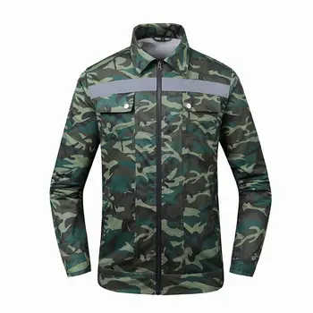 

Men Air Conditioning Heatstroke Countermeasures Outdoor Jackets Working Clothes Plus Size Camouflage Print Waterproof Coat