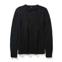 Свитер Мужской Хлопковый однотонный белый серый черный пуловер и свитер для мужчин мужской 2019 Повседневный вязаный мужской свитер осень